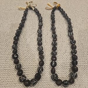 Kukui Nut Lei Necklace, Dark Brown, For Luau Celebration,  Graduation or Wedding